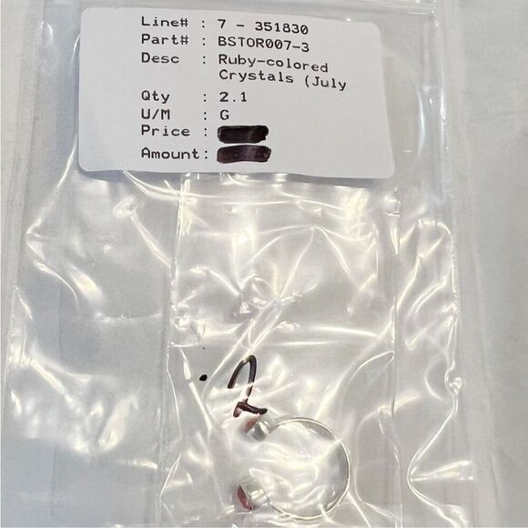 Ruby-colored Crystals (July-Birthstone) Adjustable Toe Ring / Kid's Ring in Ster - Picture 6 of 6